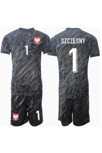 Fotbalové Dres Polsko Wojciech Szczesny #1 Brankářské Dětské Venkovní Oblečení ME 2024 Krátký Rukáv (+ trenýrky)